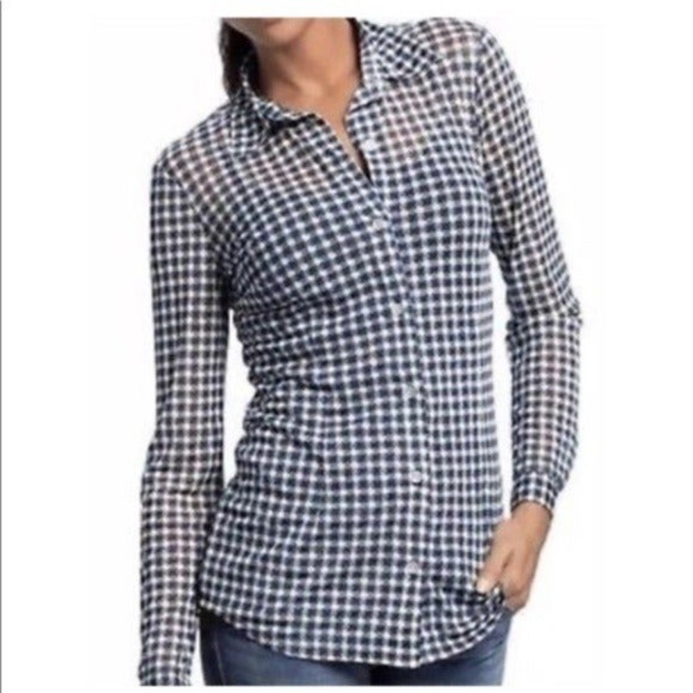 Cabi Mesh Button Down Blouse